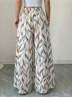 Women's Elegant Printed Patchwork A-Line Skorts, Suitable for Outings, Vacations And Commuting In Spring/Summer - White
