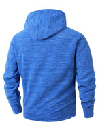 KJ-W024 Fleece Hooded Sweatshirt Jacket with Buttons, Autumn And Winter Plus Size Men'S Casual Outerwear, Stylish And Unique - Blue