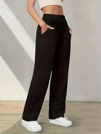Air Layer Wide-Leg Pants Women'S 2025 Summer Thin New Small Size Casual Straight-Leg Drape Suit Pants - Black