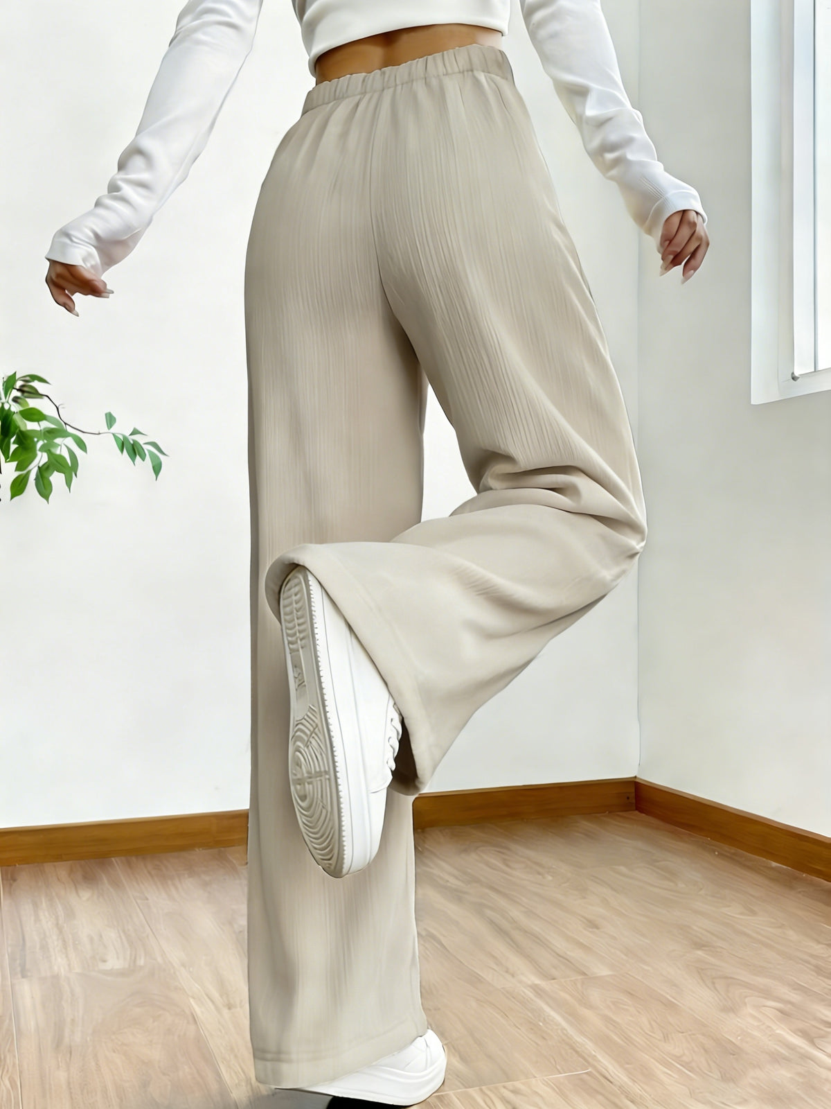 Women'S Elegant Micro-Elastic Pocket Trousers - Formal And Casual Pants, Suitable for Office And Daily Wear in All Seasons, Easy And Elegant Pants, Versatile Wardrobe Essential, Slim Fit, Smooth Fabric, Fashionable Bottoms - Apricot