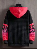 Men'S Fashion Hoodie Sweatshirt - Black Crash Red