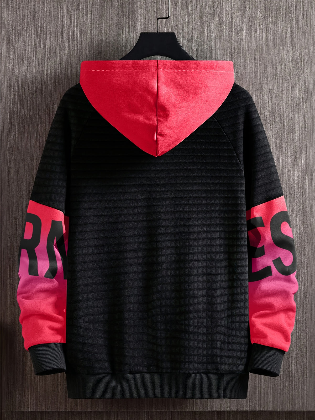 Men'S Fashion Hoodie Sweatshirt - Black Crash Red