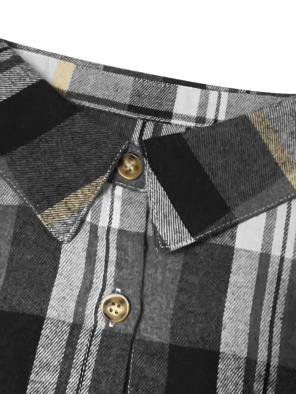 European and American New Casual Striped Plaid Shirt, Versatile Commuting Top - Grey