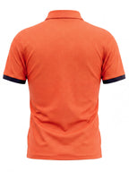 Summer New Men'S Half-Zipper Collar Short Sleeve Polo Shirt Casual Loose All-Match Polo Shirt - Orange