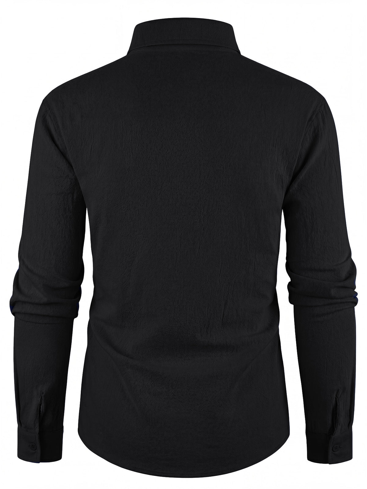 New Spring/Autumn Men's Long-Sleeve Shirt, Smooth Textured Linen Shirt with ECG Palm Tree Heart Line English Print, Loose and Breathable Lapel Shirt, Casual Comfortable Versatile Men's Top, Low-Key Minimalist American Vacation Style Men's Cardigan - Black