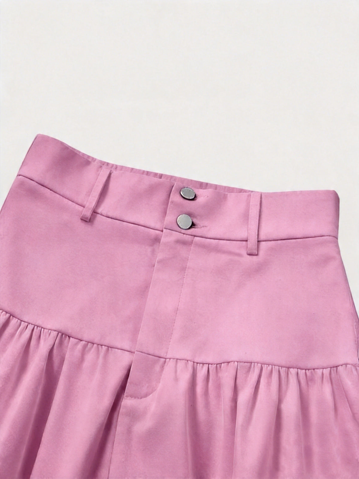 Women'S Solid High-Waist Half Skirt - Pink