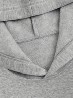 D92 - Loose Fit Hooded Sweatshirt, Fashionable and Versatile "Patience" Letter Graphic Print Hoodie, Spring and Autumn, Women's Apparel L16284 - Grey