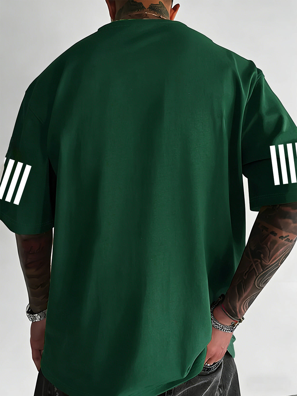 Men'S Sport Print T-Shirt, Casual Street Style, Fashionable And Versatile, Summer Short-Sleeve Round Neck Top, Suitable for Sports Enthusiasts And Urban Symbol Lovers - Dark Green
