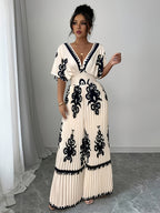 Stylish and Versatile Printed Jumpsuit - Apricot Flower Print