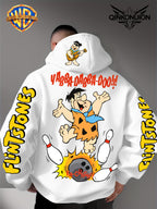 Warner Official Men's Hoodie, Stone Primitive for Man Bowling Impact Funny Anime Printed Design, Machine Washable, Warm and Casual for Autumn and Winter, Daily Drawstring Hoodie, Multi Functional Sports and Leisure Loose Version - White