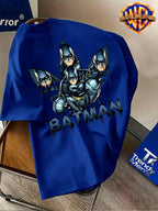 Warner Bros. Authentic Unisex 100% Short-Sleeve T-Shirt, American Street Party Illustration Short Sleeve, Hero-Themed Double Print, Exquisite Chest Graphic with Multi-Character Combination on the Back, Graffiti Drip Ink Lettering Details, Cool-Toned - Royal Blue
