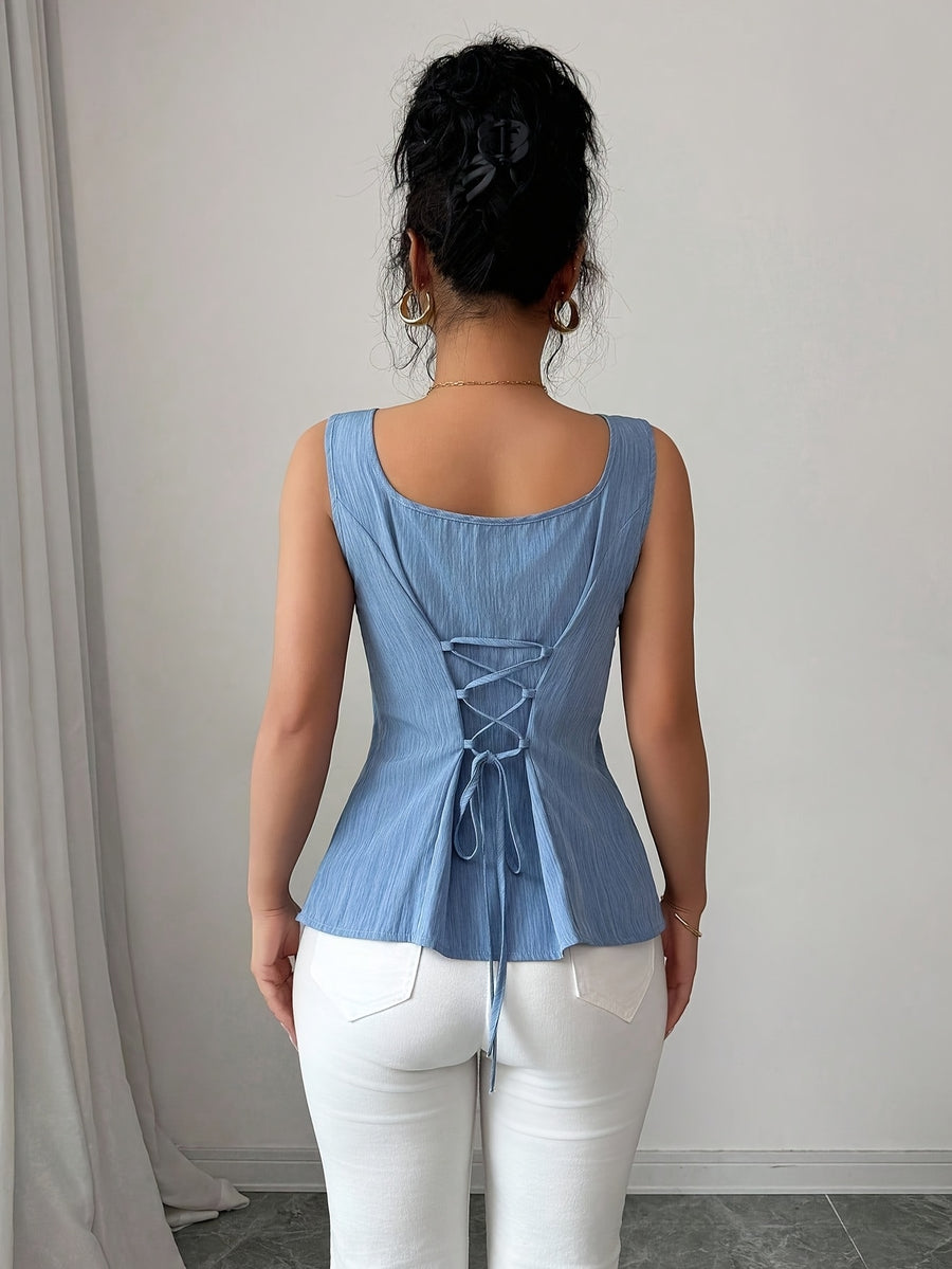 New Spring Summer Elegant Strapless Shirt - Peacock Blue