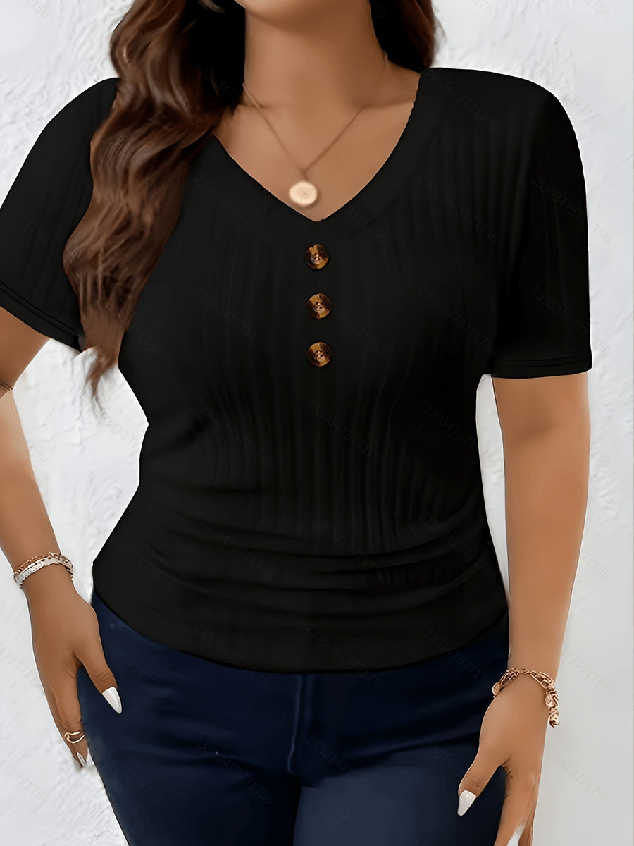 European and American Women's Fashion T-Shirt - Black