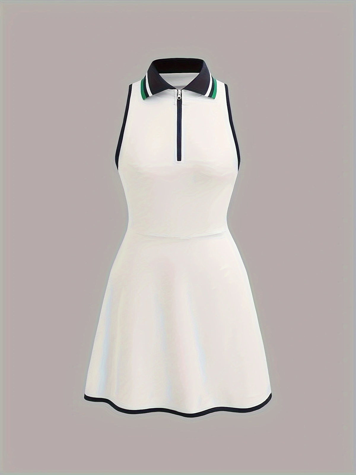1pc Solid Color Women's Tennis Dress, Golf Casual Sports Skirt Gym Activewear - White