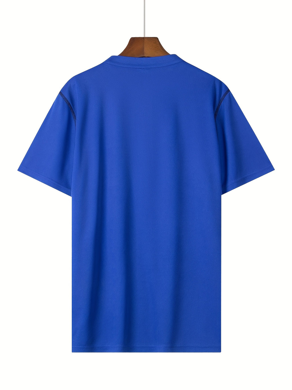 2025 Summer New Arrival Men's Color-Block Striped Short-Sleeve Henley Shirt, Cool and Breathable - Blue