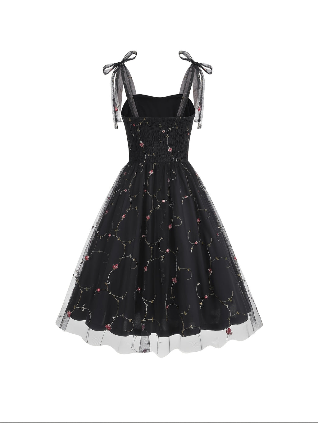 Women'S Princess Dress, Chic Summer Waist-Cinching Tube Top Hepburn Style Cami Dress, Vintage - Black