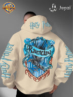 Warner Bros. Official, Trendy Cool American Street Style Harry Potter Badge Print Hooded Sweatshirt, Unisex American Street Style Long-Sleeve Top, Suitable for Daily and Outdoor Activities, an Excellent Warm Outerwear Choice for Autumn and Winter! - Apricot