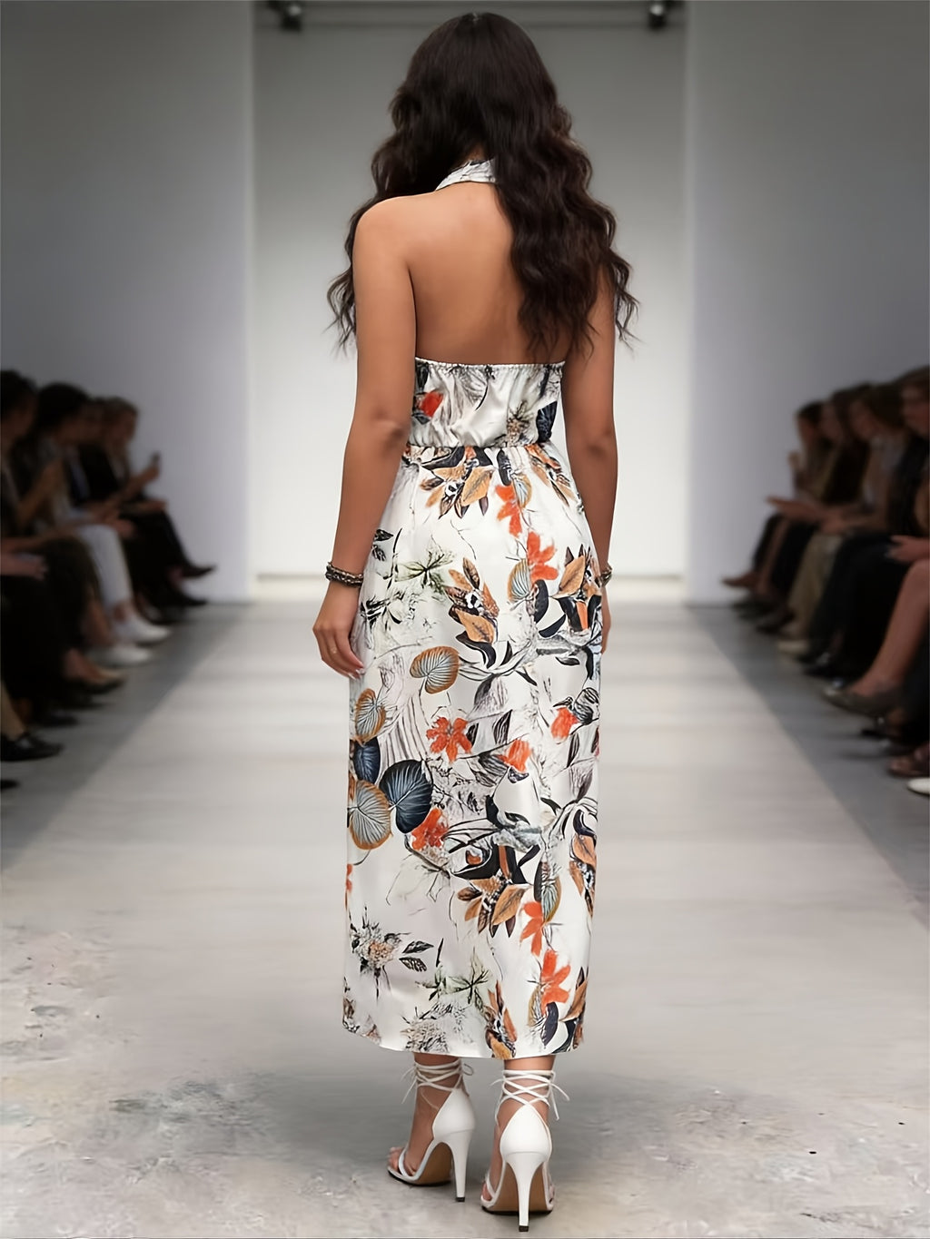 Women's 2pcs Shorts Set - Printed Sleeveless Top + Shorts, Halter Neck, Front Short Back Long Design, Casual and Comfortable, Suitable for Daily Wear, Spring/Summer, New Arrival - Multicolor