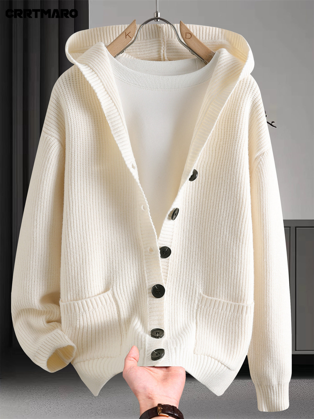 Men's Pullover Sweater, Warm Long Sleeve Casual Top for Fall and Winter Winter Clothes for Men - White