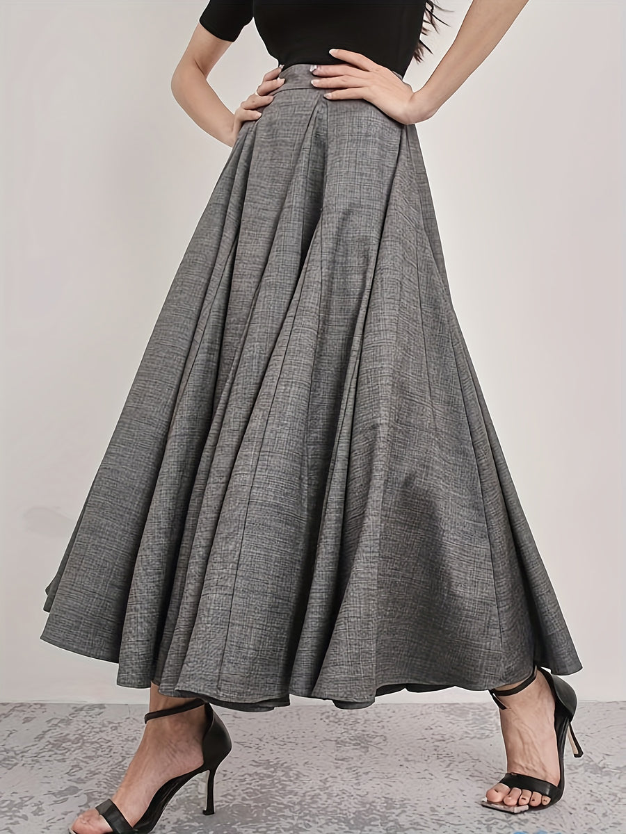 Fashion High-Waisted Women's Skirt - Dark Gray