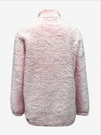 Women's Casual Fashion Pullover Zip-Up Long Sleeve Top - Pale Pinkish Gray