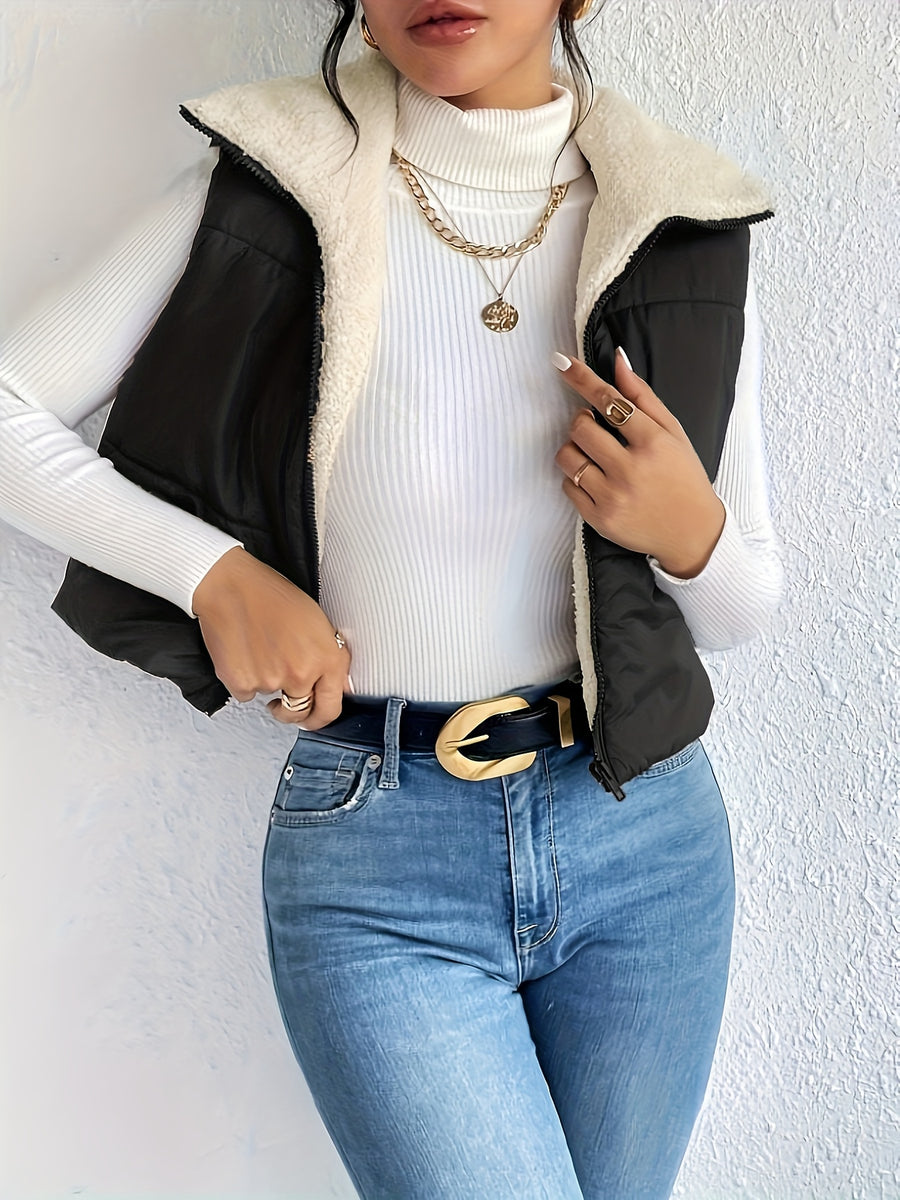 Fashionable Trendy Women'S Vest - Black