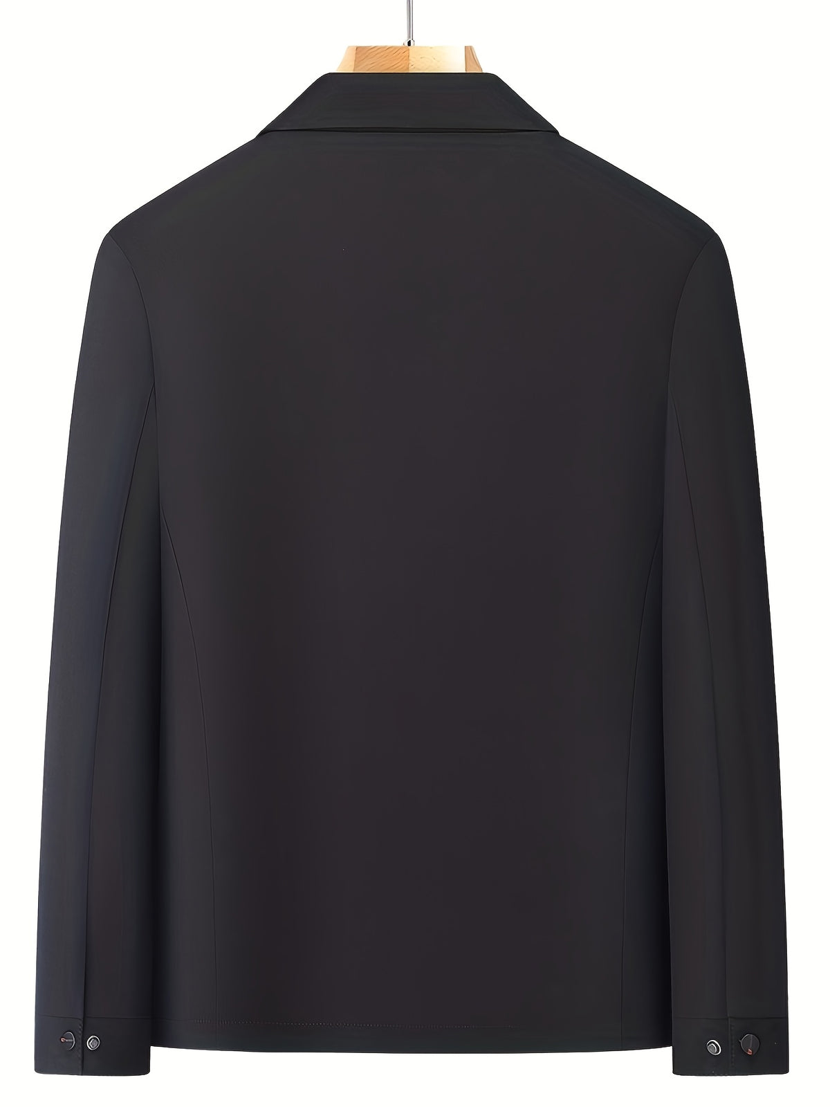 Executive Jacket, Short Style for Cadres, New Spring/Autumn Collection, Lapel Business Jacket for Middle-Aged Men - 40141-Professional Dad Style - 2593 Black