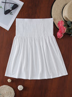 Women's Sexy Fashion Satin Off-Shoulder Crop Tube Top - White