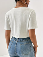 Women'S Fashion Short Sleeve T-Shirt - White