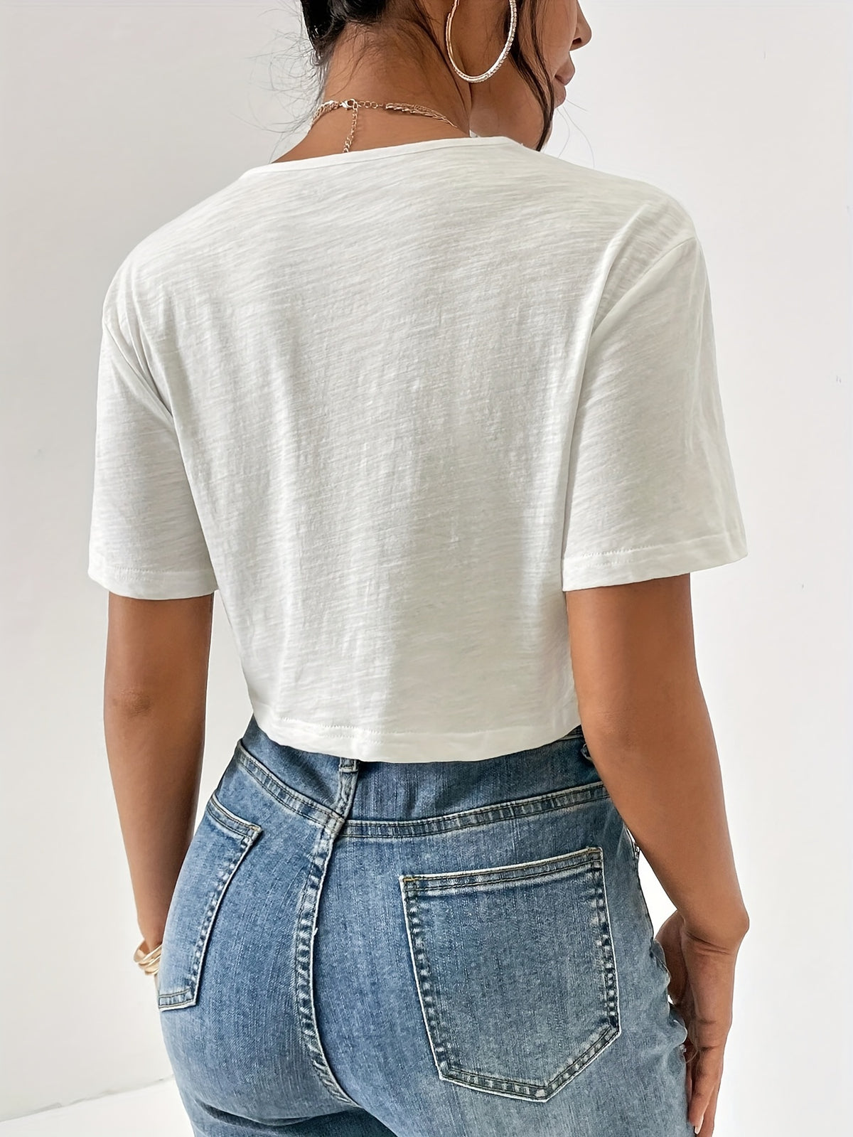 Women'S Fashion Short Sleeve T-Shirt - White