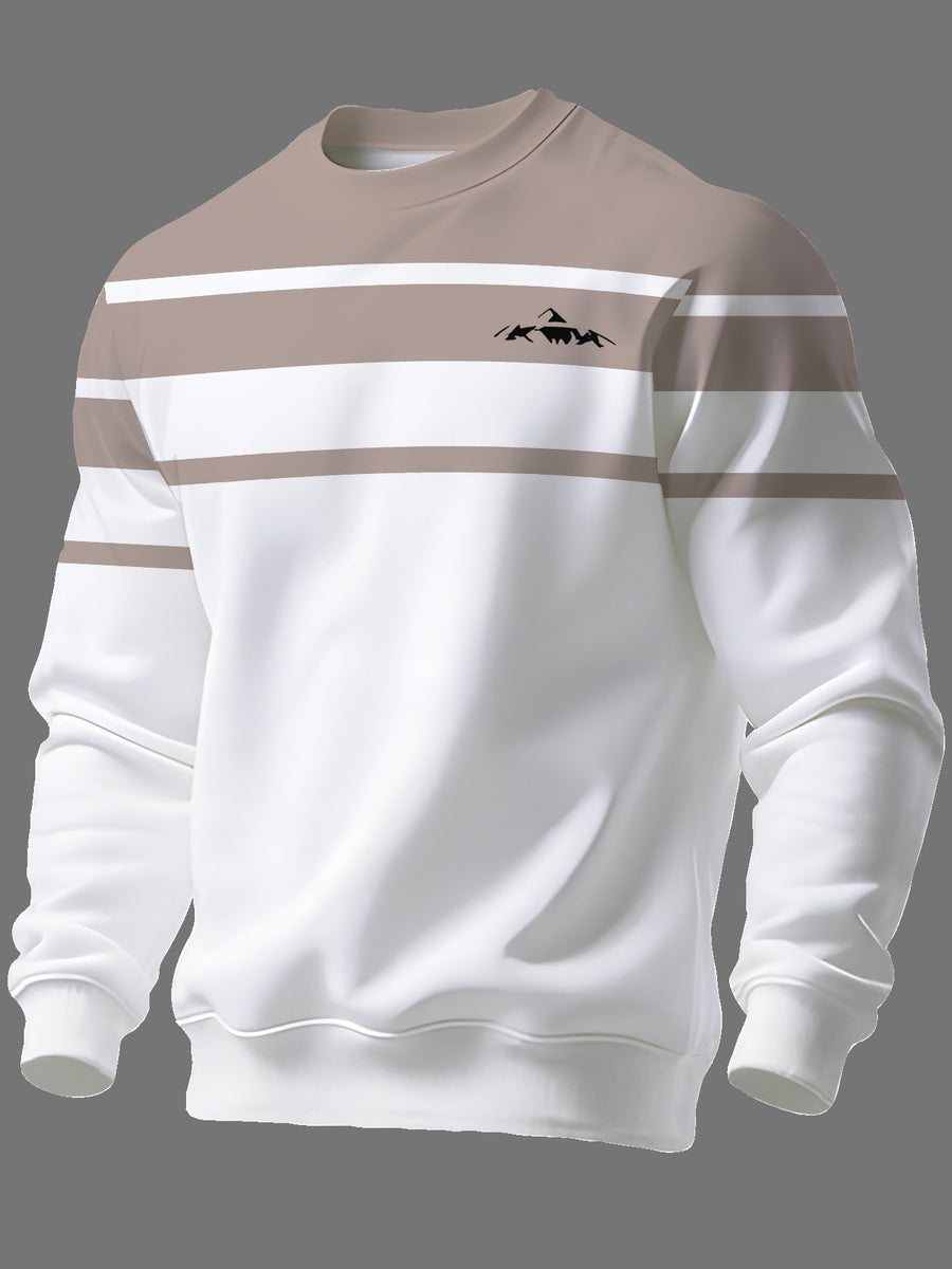 Men's Crew Neck Sweatshirt, Trendy Brand, Long Sleeve, Fall/Winter 2026 Winter Clothes for Men - Mixed colors