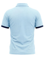 Summer New Men'S Half-Zipper Collar Short Sleeve Polo Shirt Casual Loose All-Match Polo Shirt - Light Blue