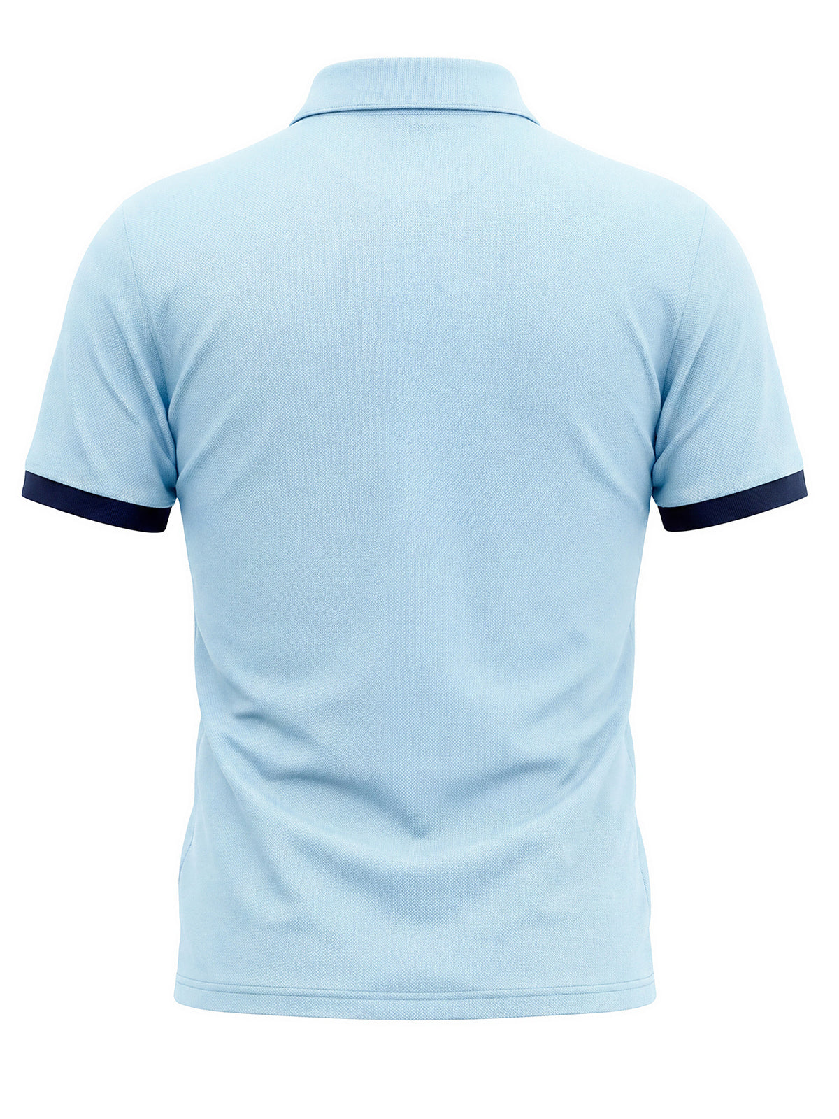 Summer New Men'S Half-Zipper Collar Short Sleeve Polo Shirt Casual Loose All-Match Polo Shirt - Light Blue