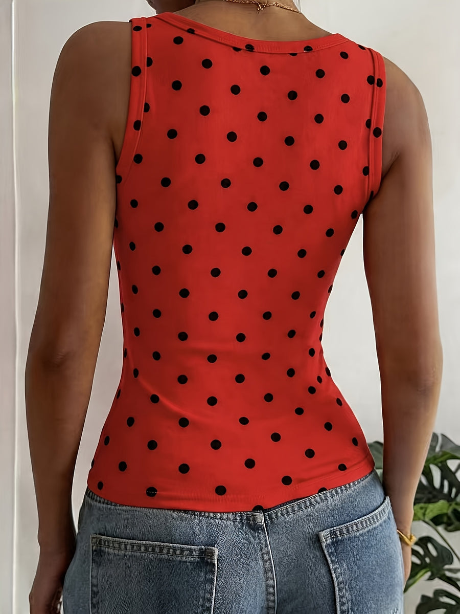 New Women's Fashion Leopard Print Sexy Tank Top, European and American Style Slim-Fit Cropped Vest Top - Orange red