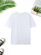 Warner Bros. Officially Licensed Adventure Time Vintage Cartoon Print Men's 100% Cotton T-Shirt, American Retro Casual Short Sleeve, Soft and Breathable, Suitable for Daily Use, Fitness, and Outdoor Activities in Summer - White