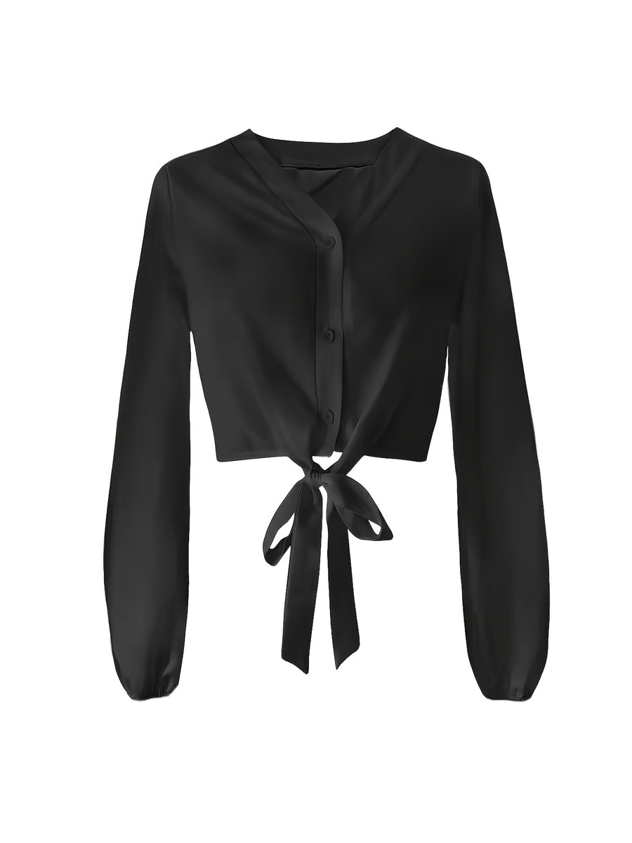 Elegant Spring and Summer Women's Beautiful Shirts - Black