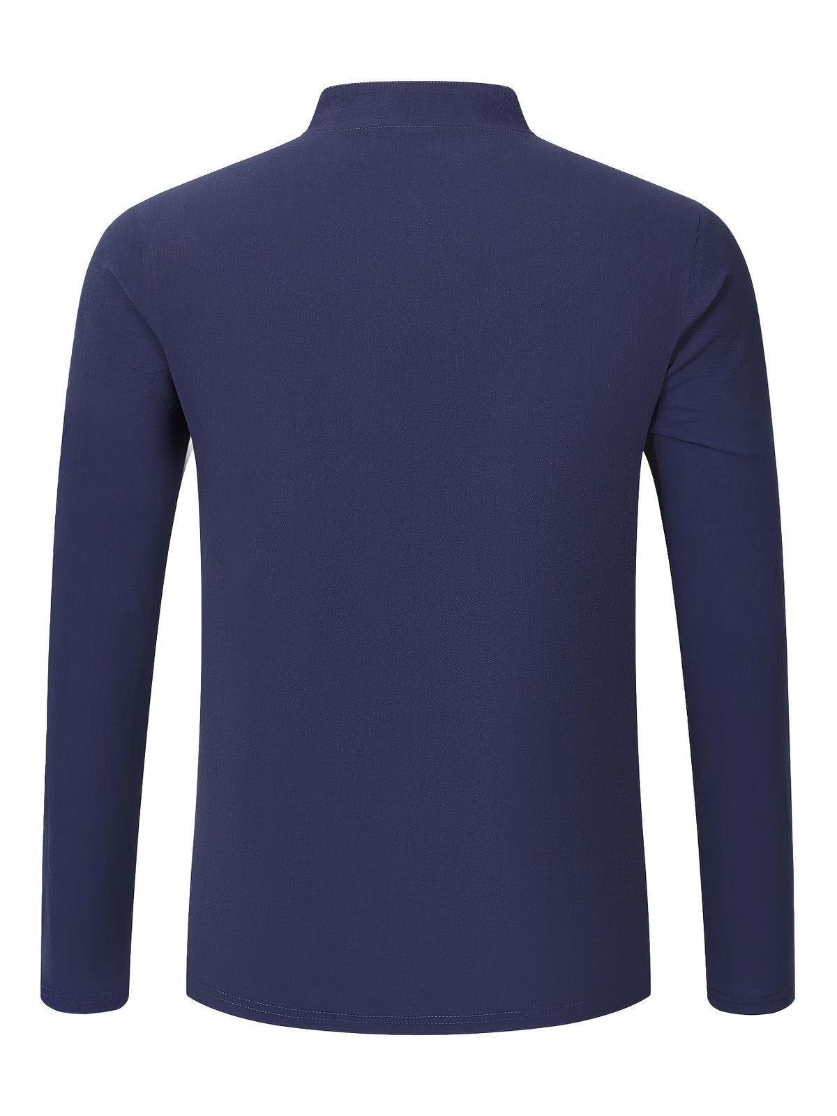 Men'S Fashion Autumn New Long Sleeve Shirt Loose Casual Solid Color Individualistic Shirt, New Season - Navy Color