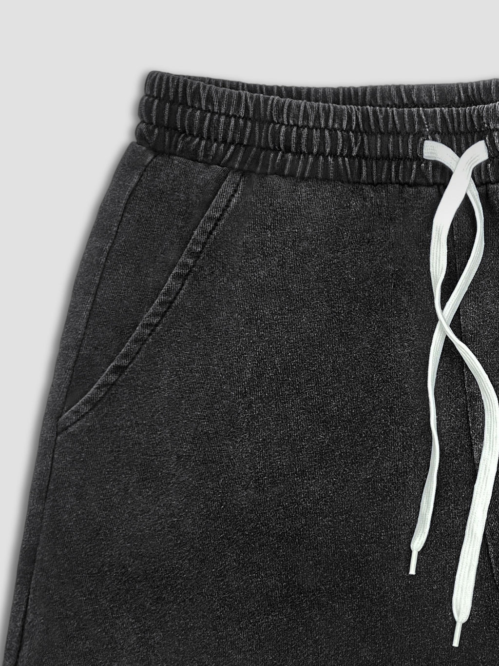 Solid Color Soft And Fluffy Fabric Women'S Casual Drawstring Shorts - Deep Grey