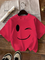 Graphic Print T-shirt, Short Sleeve Crew Neck Casual Top for Summer & Spring, Women's Clothing - Red