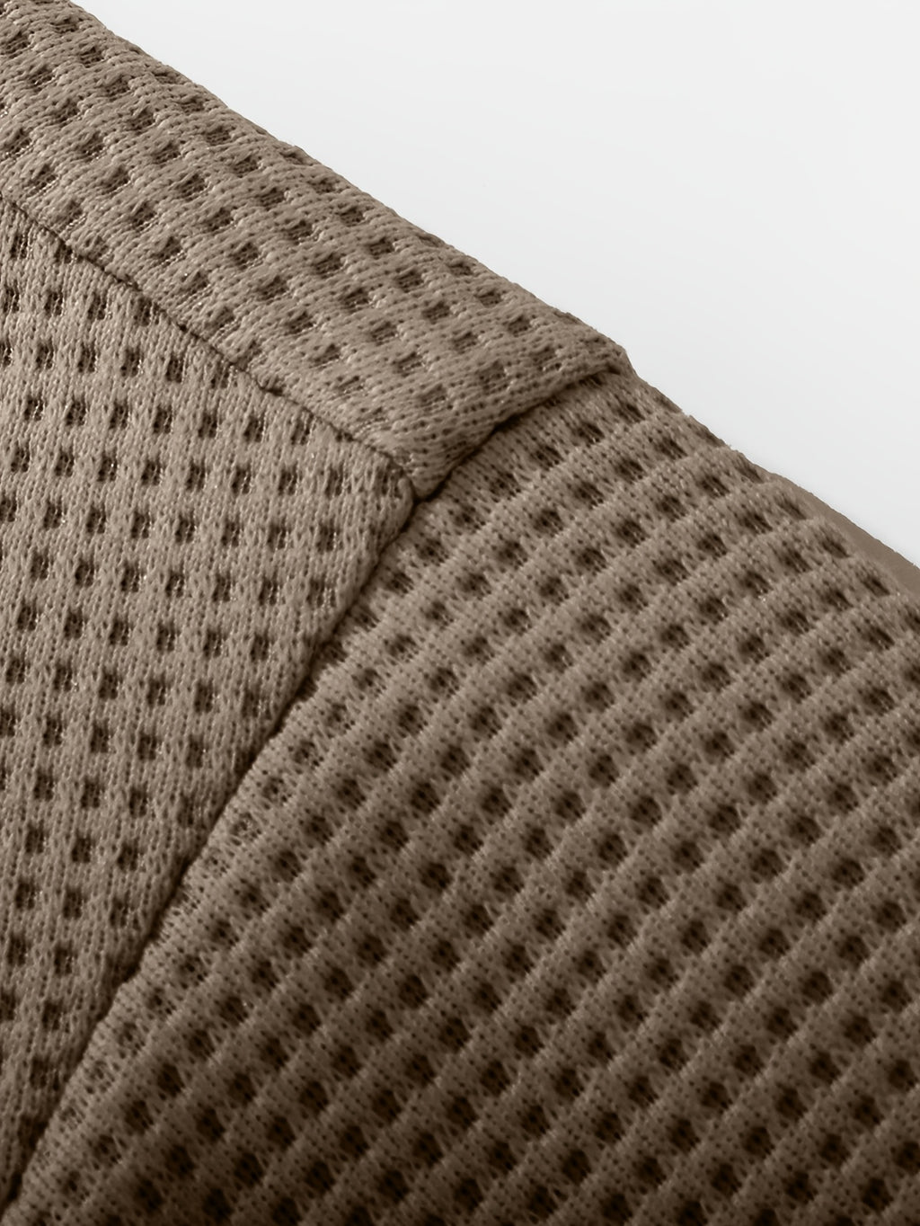JEEP Men's Summer Waffle Knit 2-in-1 Look Short Sleeve T-Shirt - Coffee Brown