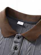 2pcs, High-Quality Men'S Short Sleeve Collared Casual Polo Shirts, 3D Foam Classical Vase Pattern, Textured Ribbed Fabric, Soft And Skin-Friendly Quick-Dry, 3D Cut, Understated And Tasteful. Suitable for Business Office, Outdoor Sports - Black+gray
