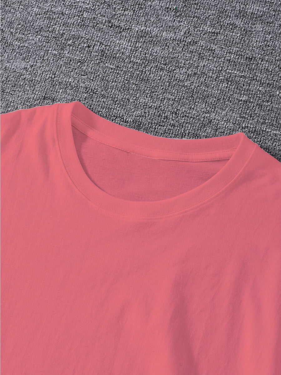 Warner Exclusive, Vintage Street Style Classic Character Print Design Men's Summer Basic Daily Casual Short-Sleeve Top, Casual Crew Neck Shirt, Suitable for Outdoor Wear, Fitness, Office, and Daily Outfits, an Essential Item for Men's Basic Wardrobe - Watermelon Red