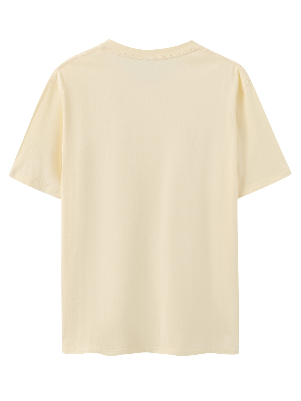 Men's 100% Cotton Short Sleeve Crew Neck T-Shirt, American Los Angeles Vintage Street Style Print, Casual, Fashionable, Comfortable, Soft, Summer Short Sleeve - Apricot