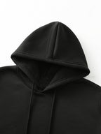 HUGG Embrace Minimalist Vertical Letter Artsy Men'S Hooded Sweatshirt Front And Back Double-Sided Print Pattern Casual Hoodie Daily Wear Comfortable Versatile Suitable for Outdoor Sports Fitness Casual Wear - Black