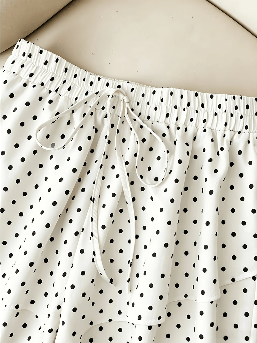 Multi-Layer Ruffled Cake Skirt Pants Women'S Tight High-Waist Loose -Covering Anti-Sheer All-Match Casual Shorts - White