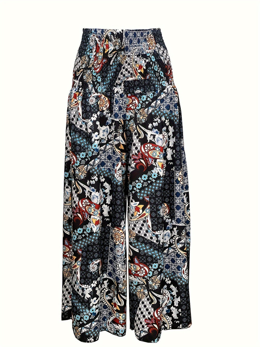 Women's Bohemian Print Pleated Waist Skort - Multicolor