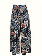 Women's Bohemian Print Pleated Waist Skort - Multicolor