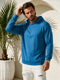 New Men'S Top Fashion Sport Long Sleeve Hooded Sweatshirt, Spring Autumn Casual Comfortable, Soft Trendy Easy Premium All-Match Durable Texture Soft Skin-Friendly - Blue