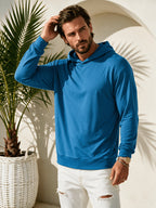 New Men'S Top Fashion Sport Long Sleeve Hooded Sweatshirt, Spring Autumn Casual Comfortable, Soft Trendy Easy Premium All-Match Durable Texture Soft Skin-Friendly - Blue