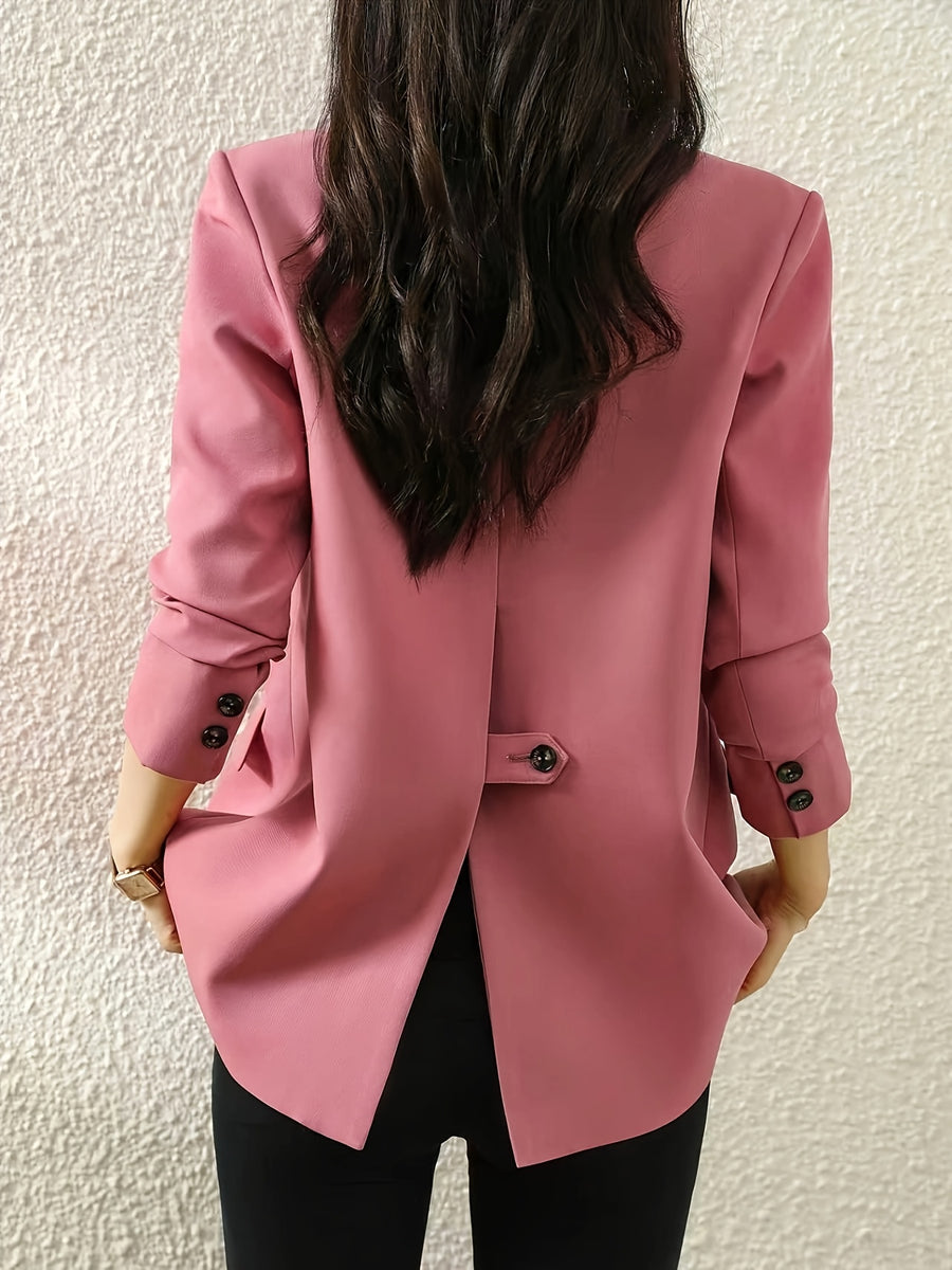 Women's Designer Blazer, 2026 New Style, Casual and Elegant Korean-Style Lapel Suit Jacket - Peach